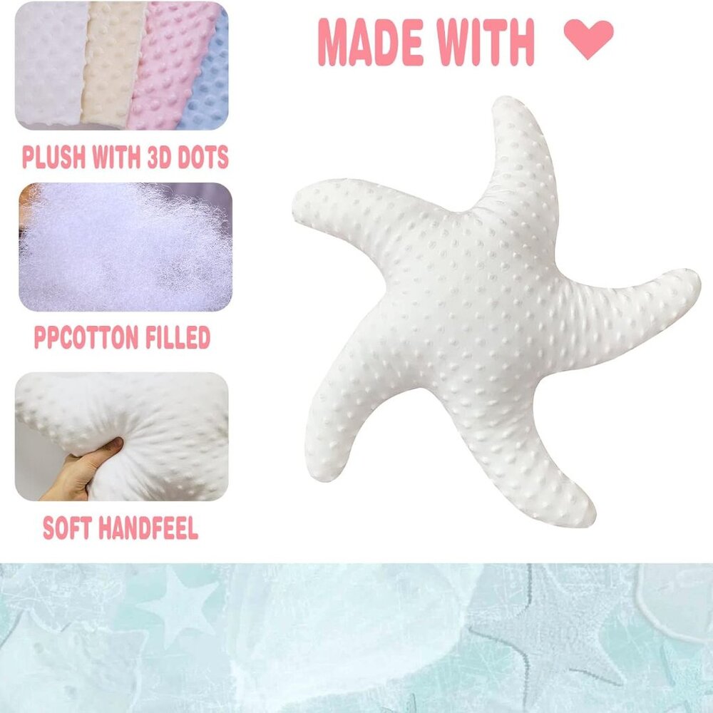 Plush Starfish Throw Pillows Set - Perfect Ocean Decor for Living Room - Picture 3 of 7
